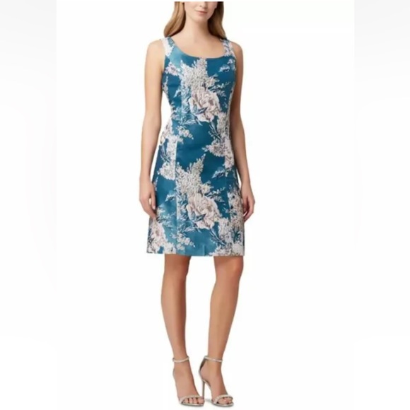 Tahari Dresses & Skirts - Tahari Teal floral midi dress size 16 e103-15 with tags